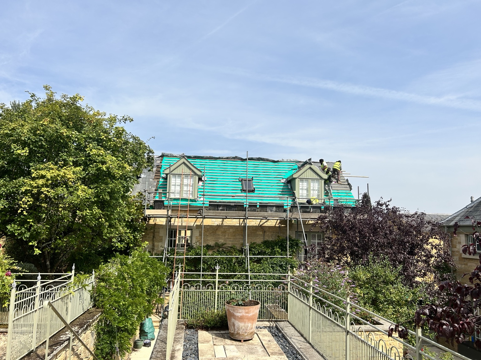 Property during reroofing